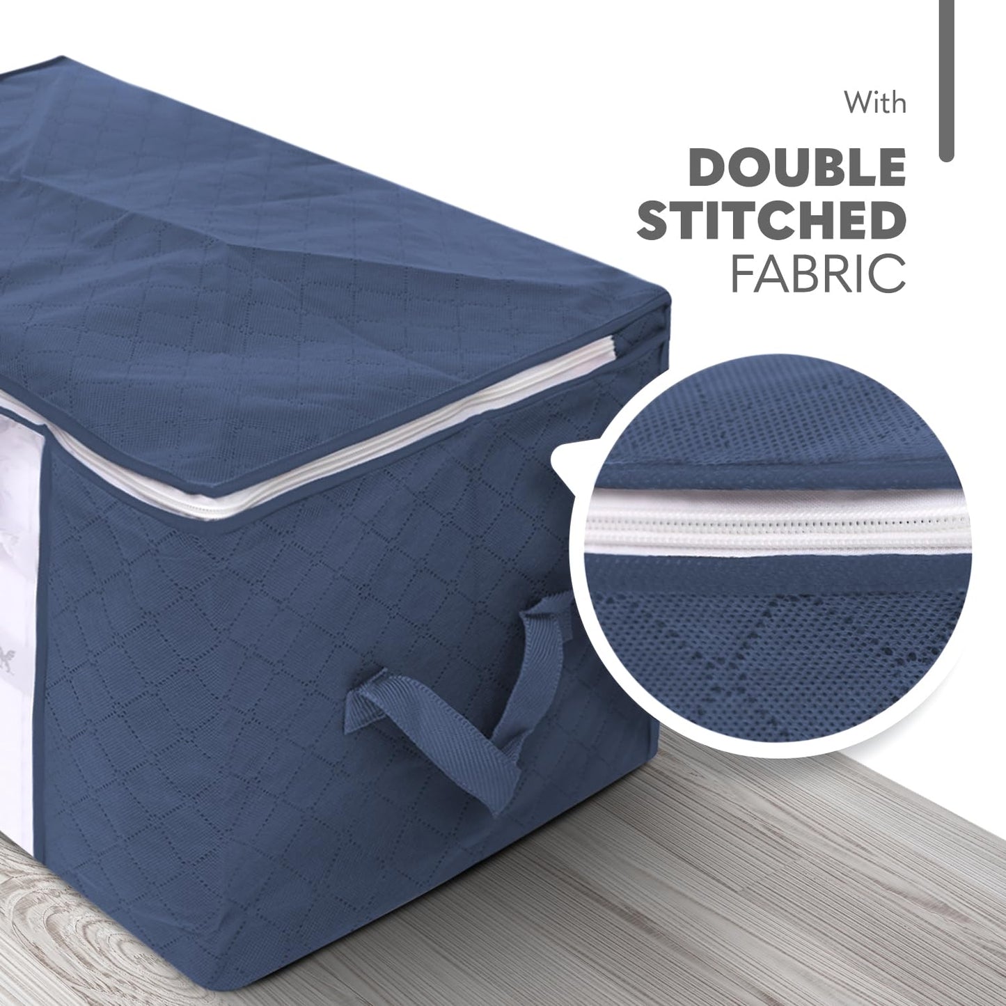 Delka 90L Storage Bags with Lids, Large Storage Boxes with lids, Storage Unit for Clothes, Duvets, Blankets, Toys