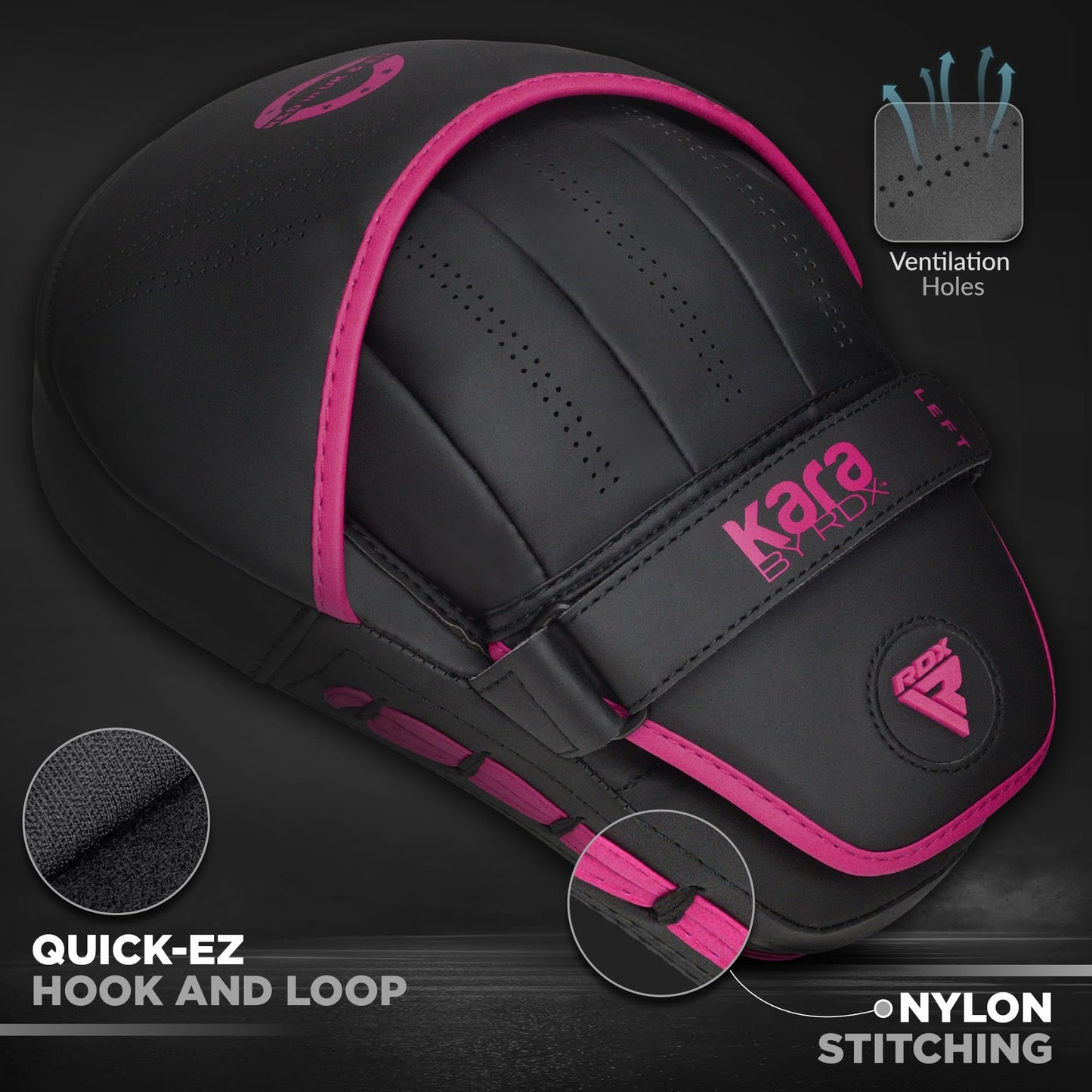 RDX Boxing Pads Curved Focus Mitts, Maya Hide Leather KARA Hook and jab Training Pads, Adjustable Strap Ventilated, MMA Muay Thai Kickboxing Coaching
