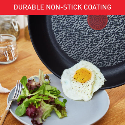 Tefal Comfort Max 26cm Stainless Steel Frying Pan  Durable Non-Stick Pan with Thermo-Spot Heat Indicator, Induction Compatible Base, Comfortable Grip