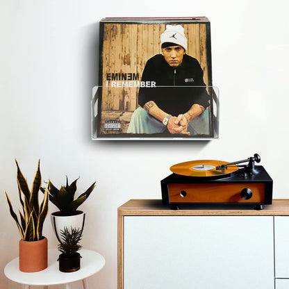 Arriart Vinyl Record Storage - Wall Mount Record Display Holder, Acrylic Vinyl Record Album Shelf, Fits 40 Albums, White
