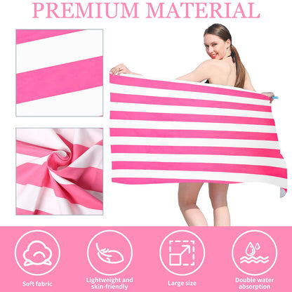 Vorvowry Microfibre Beach Towels for Adults Women Men Extra Large Lightweight Quick Dry Sand Free Travel Towel Double Sided Printing for Swim Sports