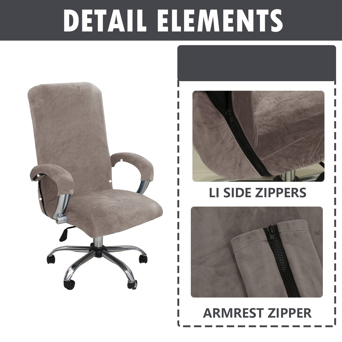 Bestenrose Velvet Office Chair Cover Stretch Computer Desk Armchair Covers
