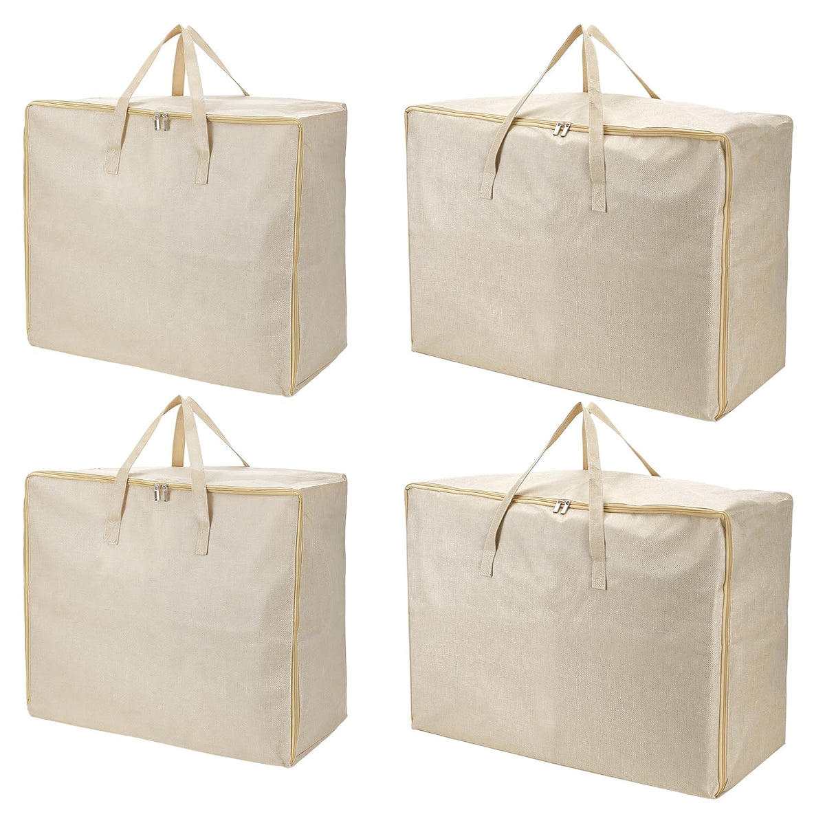 TWINKLEMON 4 Pcs Large Clothes Storage Bags with Zipper and Handles