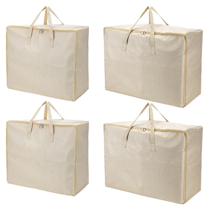 TWINKLEMON 4 Pcs Large Clothes Storage Bags with Zipper and Handles