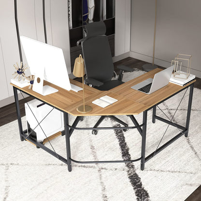 soges Computer Desk L-Shaped Desk Large Corner Desk L(150+150) * W55 * H76 cm Office Table Computer Workstation for Home and Office, LD-Z01-OK