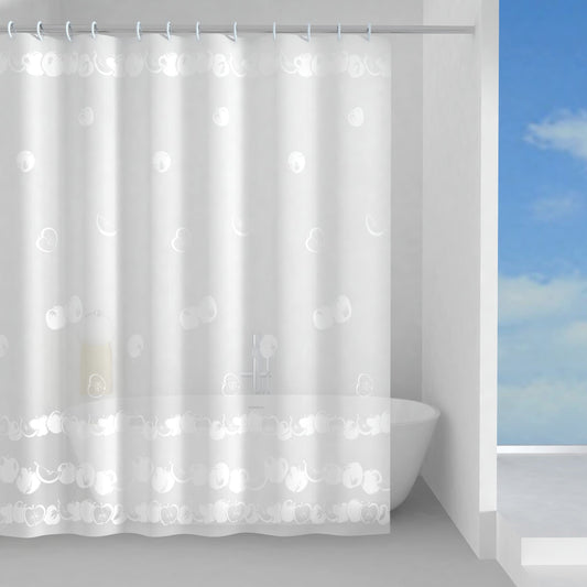 Gedy | Strudel Shower Curtain in Peva, White Finish, Dimensions 200 x 120 x 0.1 cm and Weight 0.25 kg