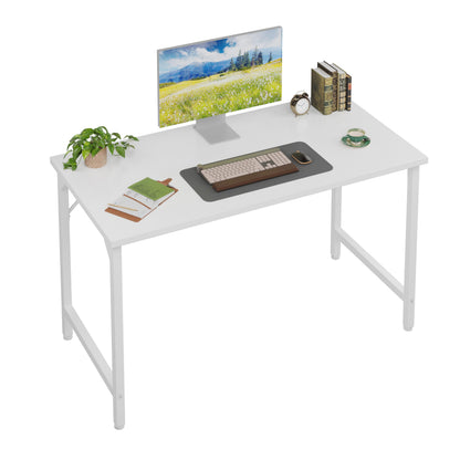 Grandder 80 cm Computer Desk, Small Home Office Desk Study Writing Kid Table for Small Spaces, Simple PC Work Desk, Adjustable Feet, White