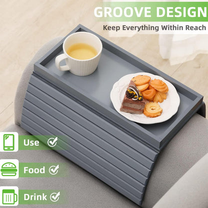 SHILIPAIJC Sofa Arm Tray, Armchair Tray Sofa Arm Table with Cup Mats