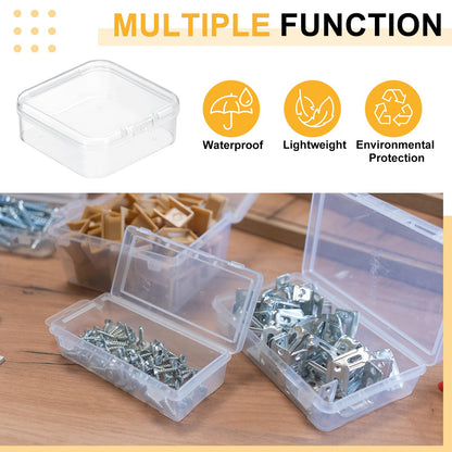PATIKIL 24 Pcs Mini Clear Plastic Containers Boxes, 2.1"x2.1" Bead Storage Organizer Box with Hinged Lid Square Holder Plastic Cases for Items