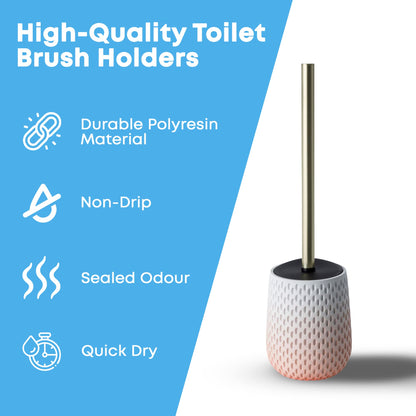 Blue Canyon Milano Pink Toilet Brush for Bathroom, Flexible Toilet Bowl Plastic Brush Head with Silicone Bristles for Deep Cleaning, Compact Size