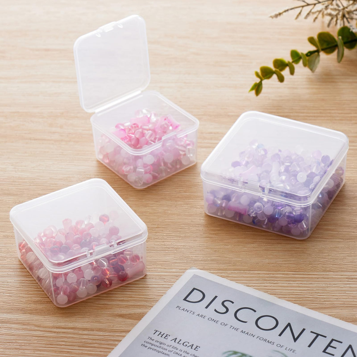 Goodma 30 Pieces Square Empty Mini Clear Plastic Storage Box, 55x55x35mm