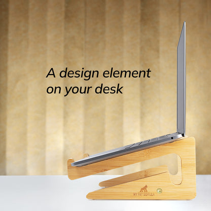 Bamboo Laptop Stand for Desk - Laptop Riser for Desk - MacBook Stand