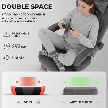 NIONIK Massage Gaming Chair with Footrest, Ergonomic Office Chair with Lumbar Support and Headrest