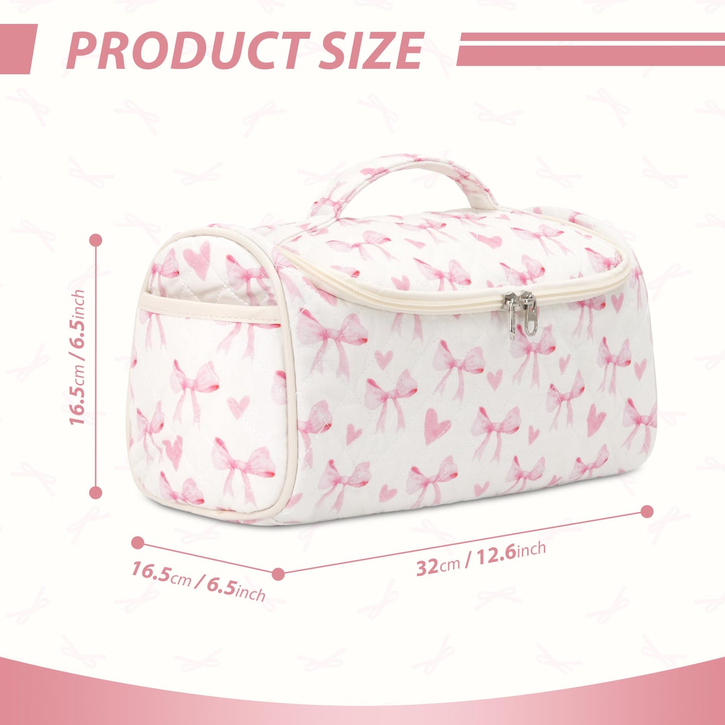 Linpr Travel Hair Dryer Bag with Hook for Dyson Airwrap Styler, Heart Pink