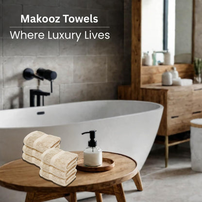 Makooz Luxurious Bamboo Face Flannels Pack of 6-700 GSM Thick Bamboo Face Cloth Towel Set - Silky Soft, Absorbent, Quick Dry Wash Cloth