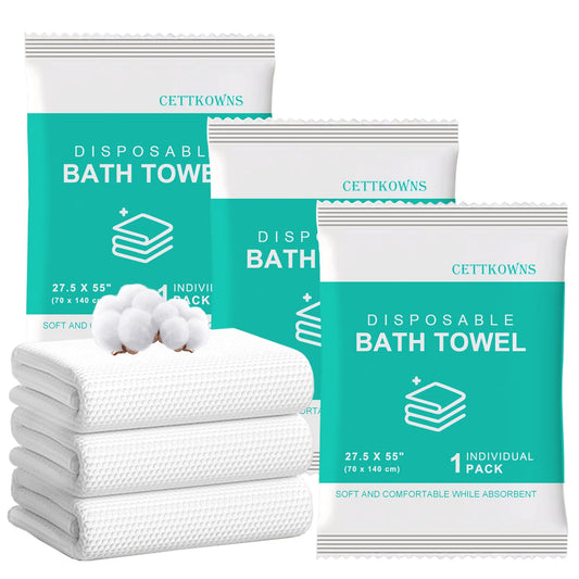 Cettkowns Disposable Bath Towels, Camping Towel, Gym Towel, Barber Towel, Large Size 27.5"x55", Portable, Thickened, Absorbent, Individually Packed