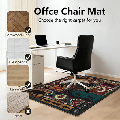 Homcomodar Office Chair Mat for Hardwood Floor 90x120cmDesk Chair Mat Brown