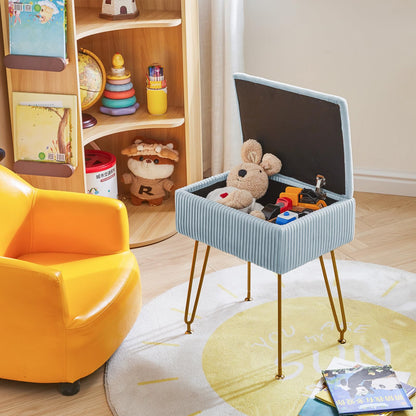 YMYNY Storage Ottomans, Chair Stool Upholstered, Footstool Velvet Bench, Dressing Table Stool, Pouf Couch Stool, Metal Legs, Removable Cover, for