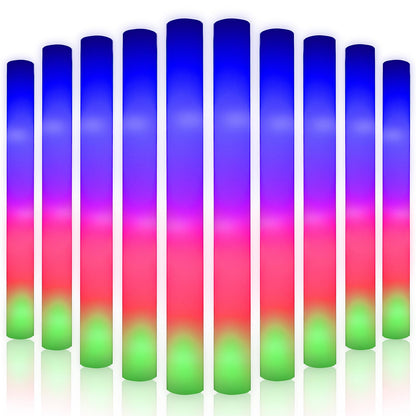 68PCS Led Foam Glow Sticks,Glow Sticks Bulk, Christmas Party Supplies with 3Modes Colorful Flashing, Glow in The Dark Party Supplies for Parties,