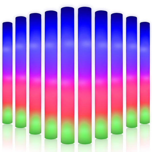 68PCS Led Foam Glow Sticks,Glow Sticks Bulk, Christmas Party Supplies with 3Modes Colorful Flashing, Glow in The Dark Party Supplies for Parties,