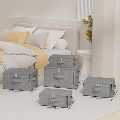 ENUMAIL Underbed Storage Boxes with Zippers,50x40x30cm,Grey,2 Pack