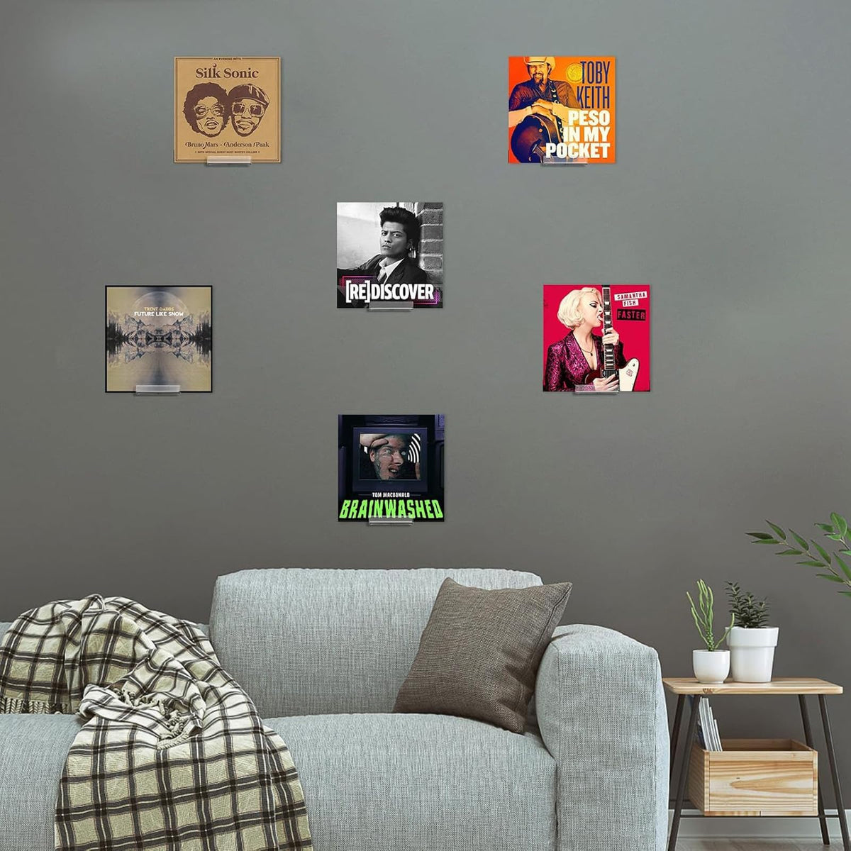 ZQuintuplian 8 Pcs Vinyl Wall Mount, 4inch Vinyl Shelf, Record Storage,Used for Displaying and Storing Records