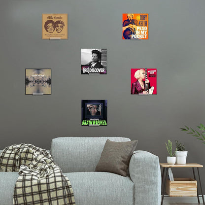 ZQuintuplian 8 Pcs Vinyl Wall Mount, 4inch Vinyl Shelf, Record Storage,Used for Displaying and Storing Records