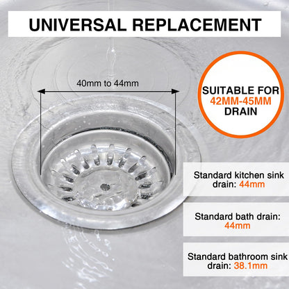 Guttiuaa 7 Pcs Kitchen Plug for Sink, Universal Bath Replacement Rubber Stopper Plugs with 40cm Metal Chain for Bathtub and Sinks