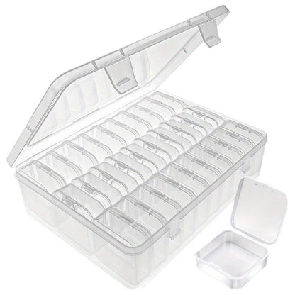 Pixaro Small Plastic Craft Storage Boxes, 30Pcs Bead Organiser Storage Box, Diamond Art Organiser Box, Clay Beads Craft Storages Boxes for Beads