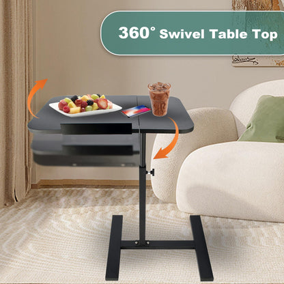 Kiss Me C Shaped Side Table, Height Adjustable,Narrow Laptop Desk