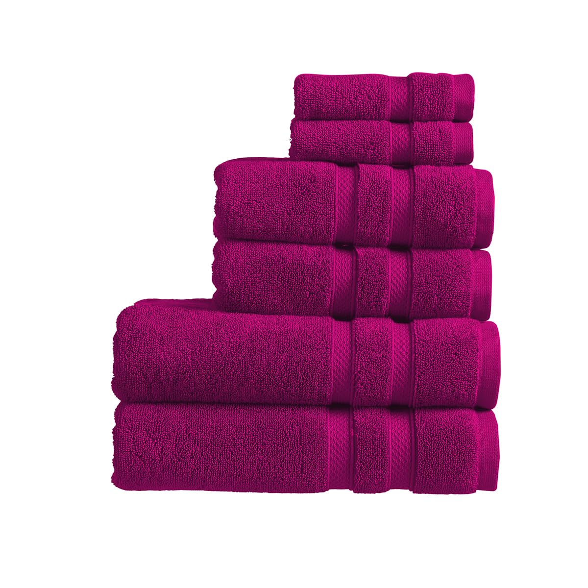 Christy Chroma Purple Towels Set | Set of 6 | 2 Bath 2 Hand 2 Face | Highly Absorbent Heavyweight 675GSM | Bold and Bright | Soft Smooth Bathroom