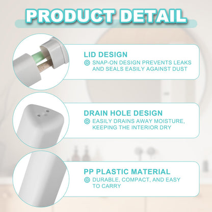 sourcing map 2Pcs Travel Toothbrush Case, 8.27 x 1.38" Portable Travel Toothbrush Holder, Plastic Toothpaste Container for Bathroom, Gym