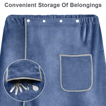 Aomig Bath Towel Body Wrap for Men, Adjustable Men’s Bath Wrap Towel, Mens Shower Wrap Bath Towel, Strong Absorption Sauna Spa Body Wrap