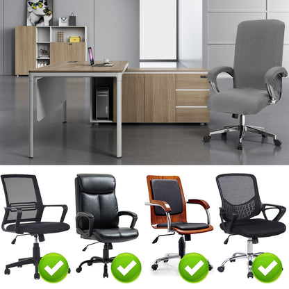 Daelesr Stretch Office Chair Covers, High Back Computer Seat Cover, Polar Fleece Chair Covers, Washable Full Wrap Elastic Chair Cover