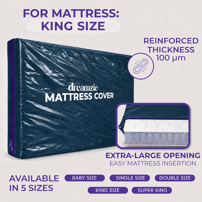 Dreamzie - King Mattress Cover for Moving - Opaque Mattress Storage Bag