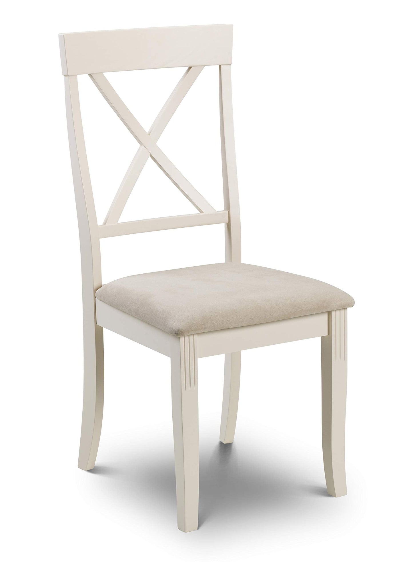 Julian Bowen Davenport Dining Chairs, Set of 2, Ivory - H96.5 x W44 x D52cm