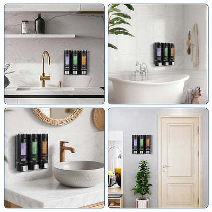 Shampoo and Conditioner Dispenser,Shower Dispensers 3 Chamber No Drill Shower Soap Dispenser Shampoo Conditioner Body Wash Dispenser Wall Mount for