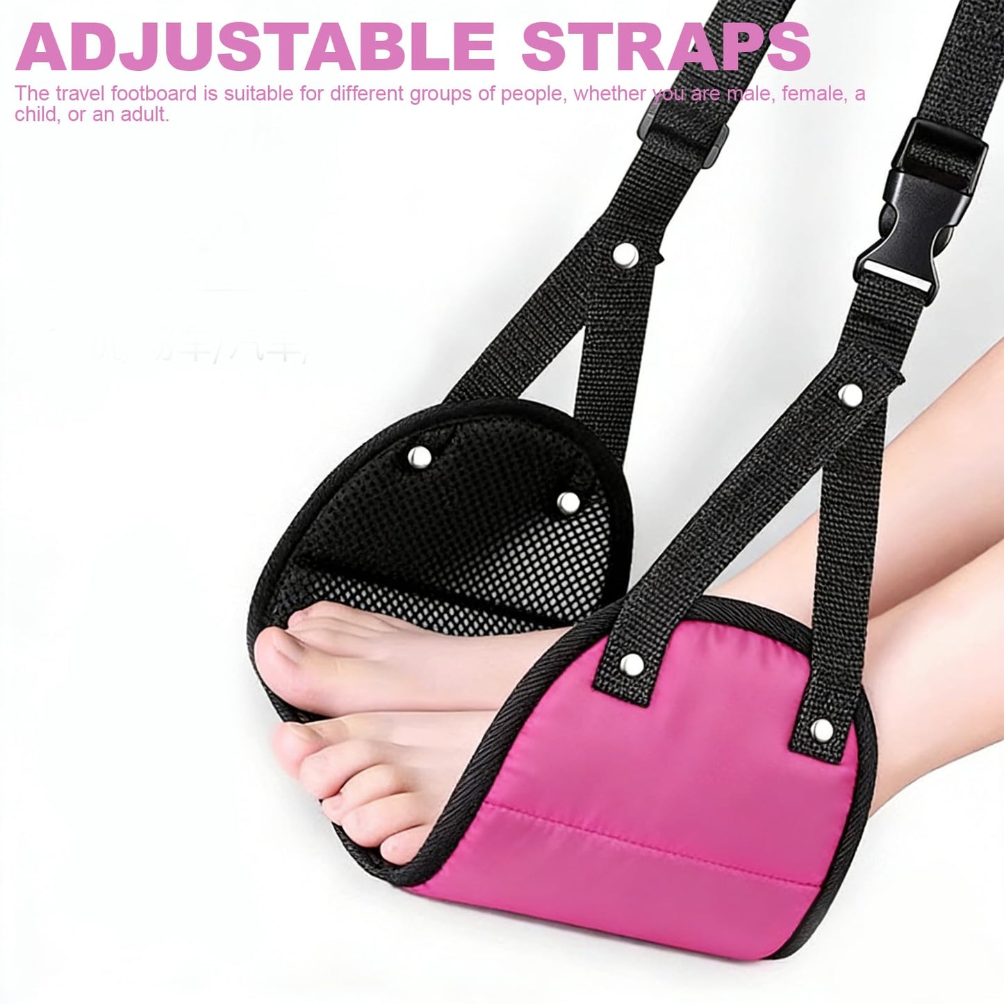 Airplane Footrest, Travel Essential Foot Rest, Plane Leg Rest Leg-Rosa