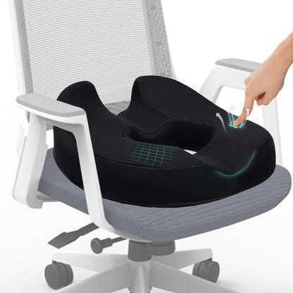 ZHOOGE Donut Pillow Donut Cushion Chair Seat Cushion - The Memory Foam Firm Coccyx Pad You Need for Comfort During Long Sitting at Office Chairs