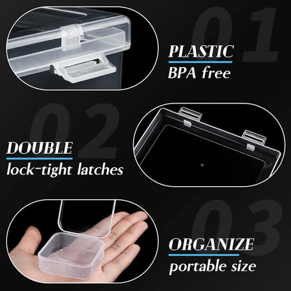 Small Clear Box Bead Storage Plastic Containers with Lid 14 Pcs Compartments Boxes for Art Craft Beads Mini Seeds Jewellery Screw Button Small Items