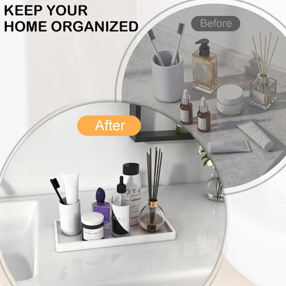 Bathroom Vanity tray 30x12.5cm, rectangular soap dispenser, silicone kitchen sink storage, bathroom countertop tray non-slip and easy to clean