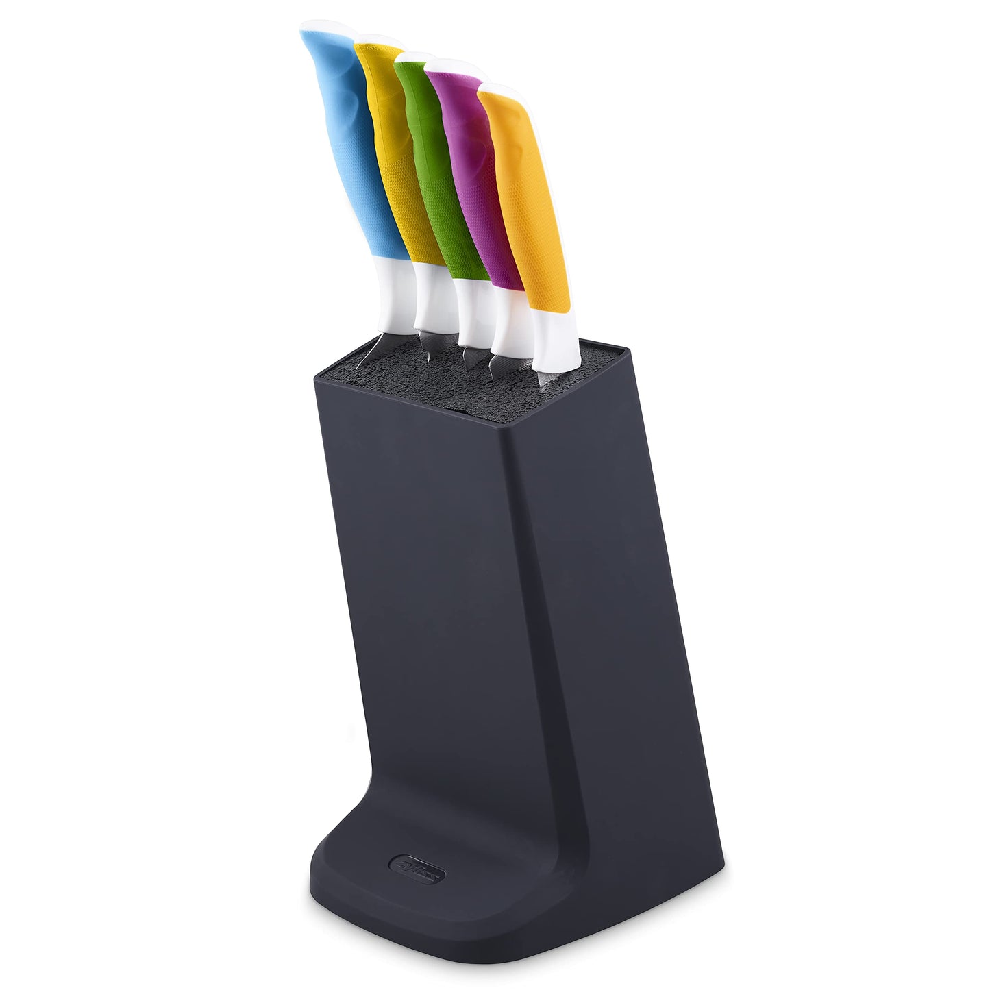 Zyliss E920247 Comfort 5 Piece Knife Block Set, Multiple Sizes, Japanese Stainless Steel, Multicolour/Black, Knife Block Set with 5 x Kitchen Knives,