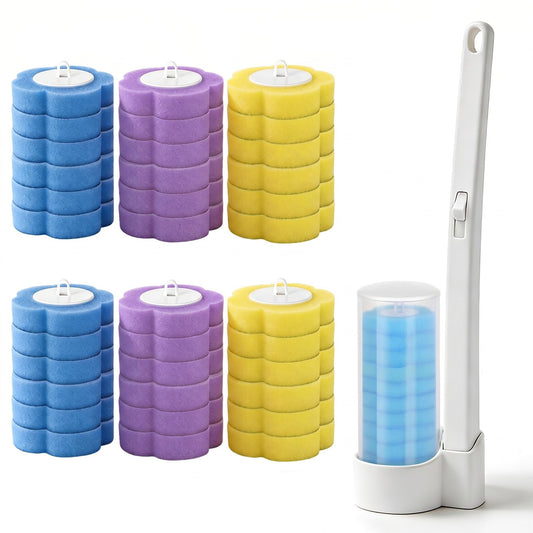 37 Pcs Toilet Brush Refills, Wall-Mounted Cleaner Set