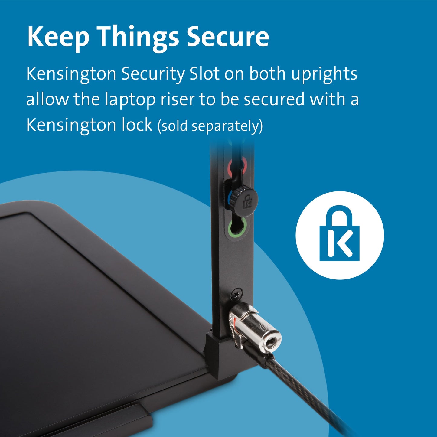 Kensington Laptop Riser - Ergonomic Laptop Stand for Home Office (up to 15.6 inch) with Anti-Skid Design, Security Slot and SmartFit System