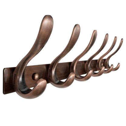 HONSKY Wall Coat Rack- Stylish,44cm Metal Coat Hanger Wall Mounted,Heavy Duty 6 Hooks Wall Coat Hook for Hallway, Bedroom