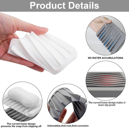 Silicone Soap Dish 4 Pack Soap Holder Smell Dish with Drainage