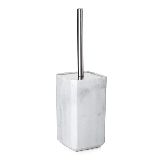Tatay Toilet Brush, Polyresin, Marble, 10.7 x 10.7 x 36