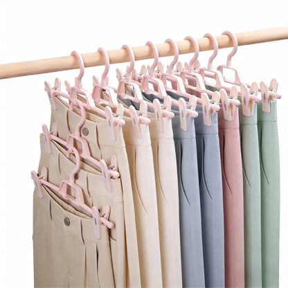 10 Pack Trouser Hangers with Clips, Space Saving Skirt Hangers Organiser