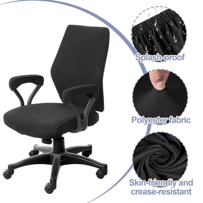 Yolev 4 Pcs Office Chair Covers Set,Computer Universal Protective Stretchable Chair Seat Covers with Armrest Cover,Slipcovers Pads,Cushion Backrest