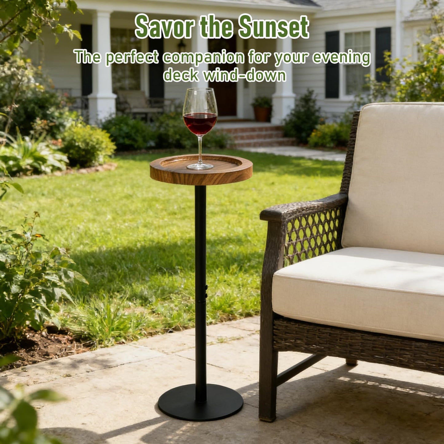 Simcat Small Round Side Table, Drink Table for Small Spaces and Modern Decor (1, Walnut)